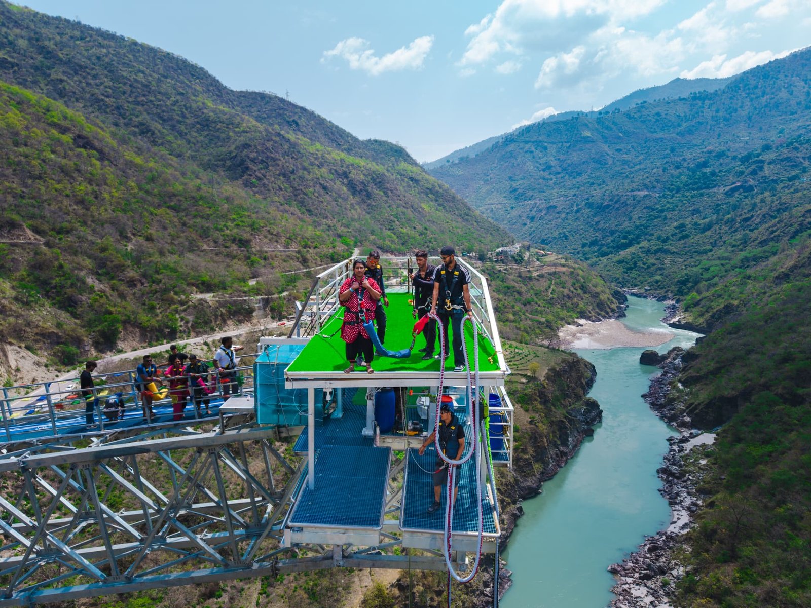 Adventure Island Rishikesh guests Maa Ganga Bunjee jumping and rafting
